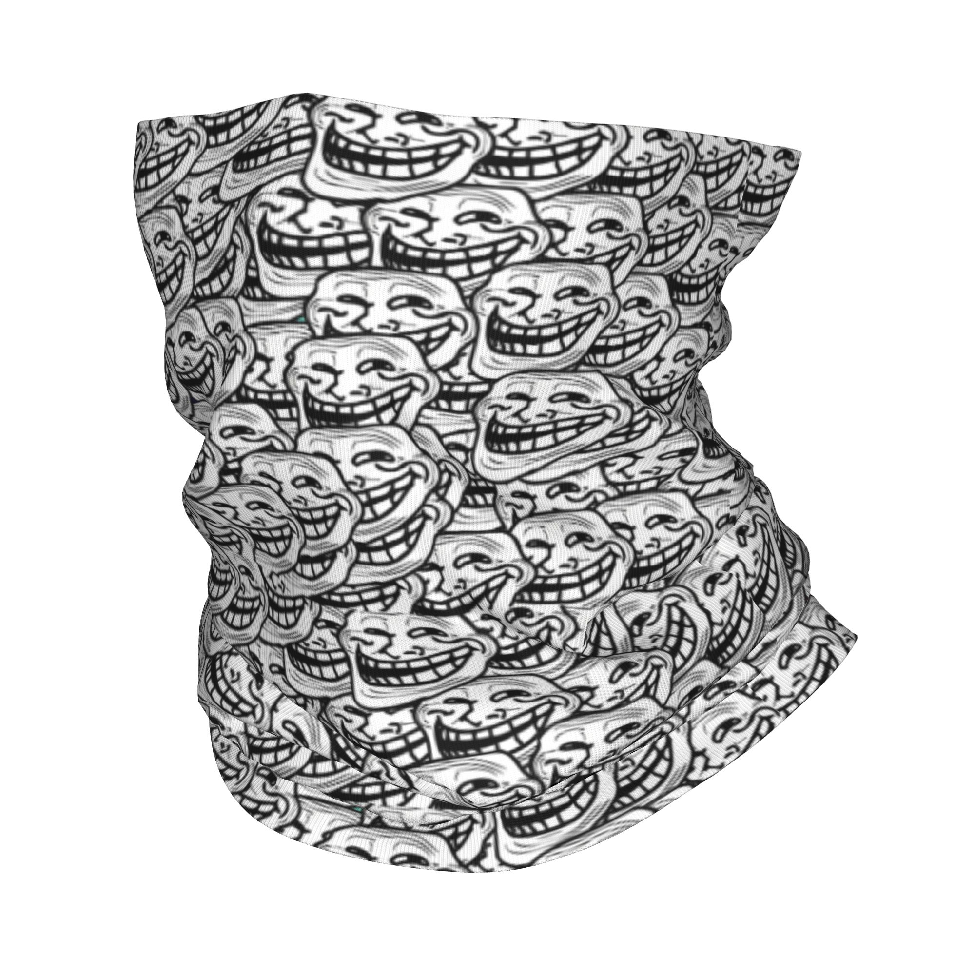 Neck Gaiter Face Cover - 재미있는 애니메이션 트롤 페이스 퀘스트 비디오
